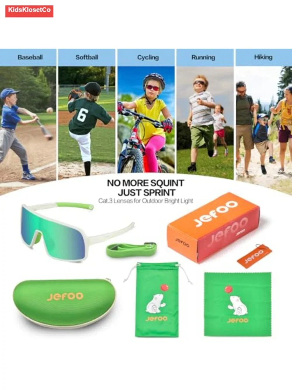 TR90 Kids Sports Sunglasses Polarized UV400 Baseball Cycling Wrap Around